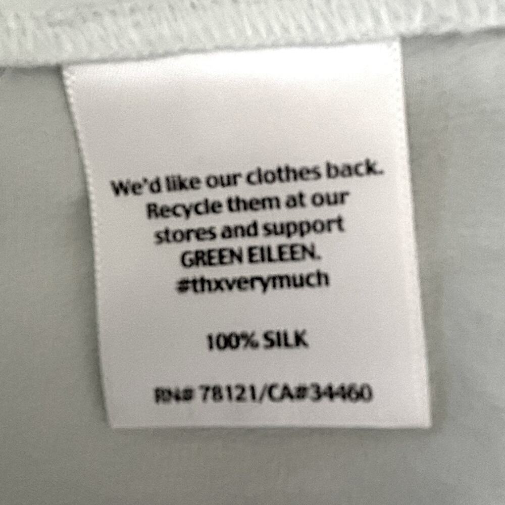 Eileen Fisher | XL | 100% Silk Sheer Mint Green Sleeveless Button-Up Blouse Top - Picture 5 of 5
